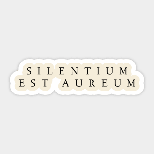 Silentium est Aureum Sticker